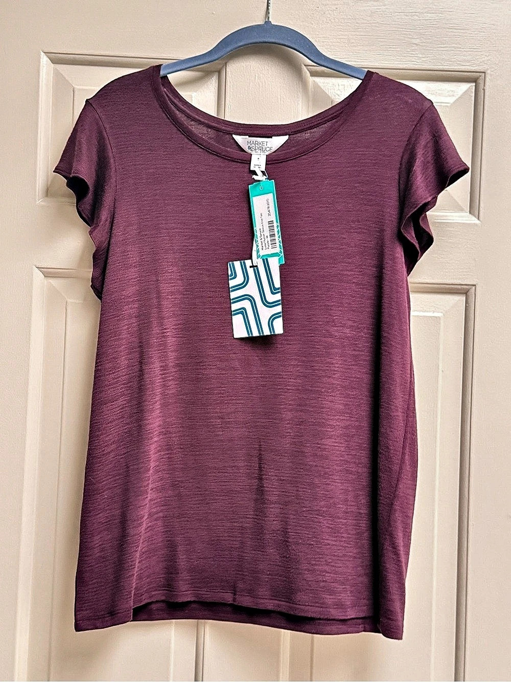 Market & Spruce Stitch Fix Louisa Flutter Sleeve Top in Purple Medium NWT